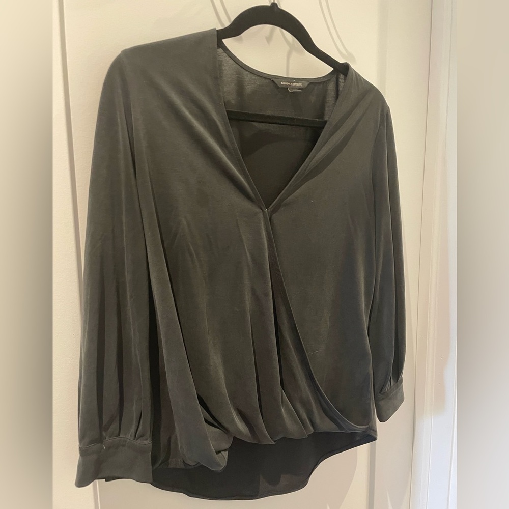 Small Black Banana Republic Wrap Top